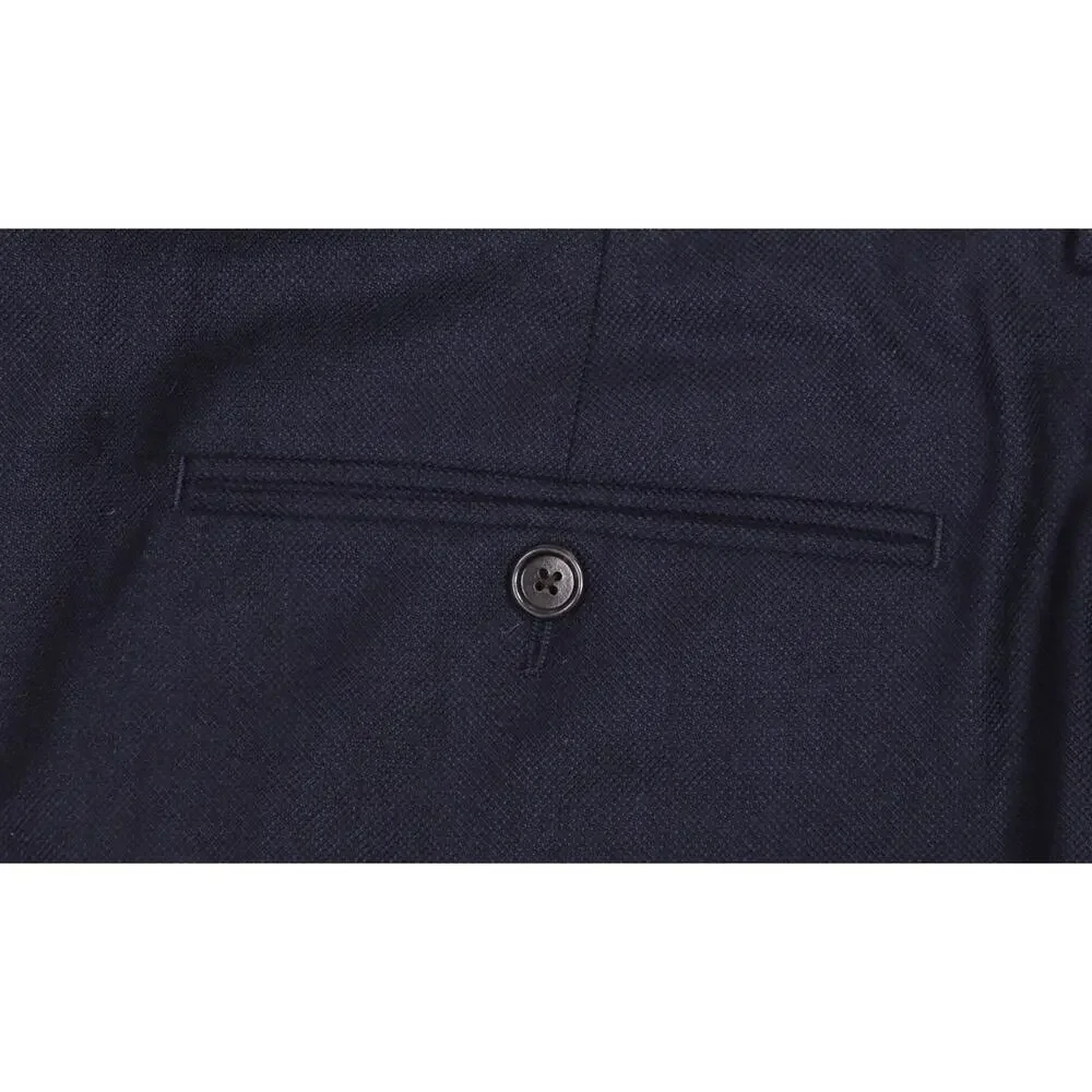J Crew Ludlow Slim Mood Wool Cotton Navy Blue Woven Dress Pants 36x32